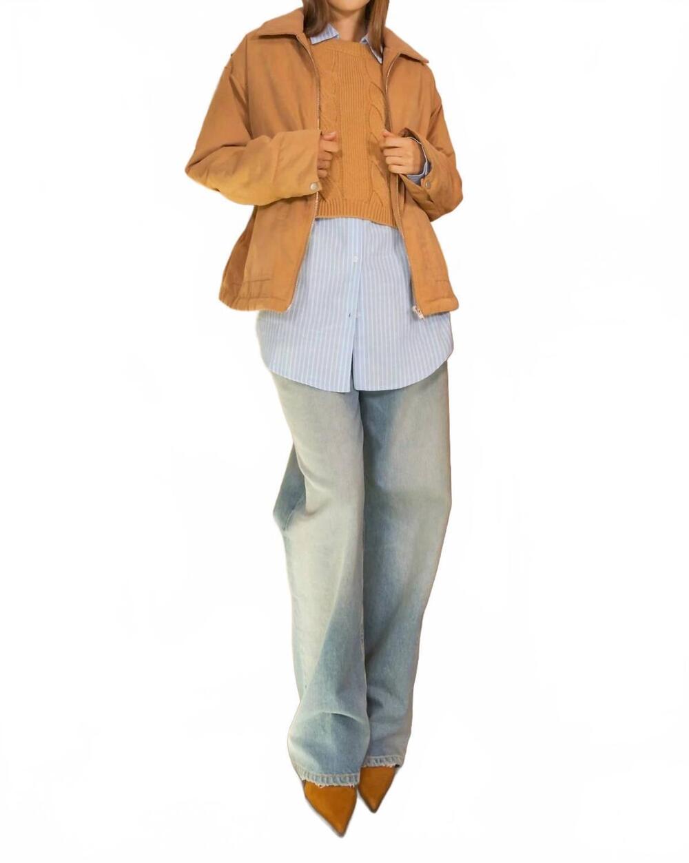 NEW AZALEA porter barn jacket in camel
